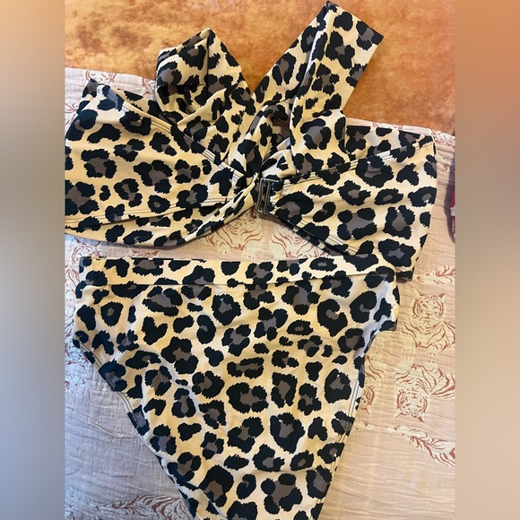 NWOT Pink Lily Brown Animal Print Bikini | Animal Print Bikini - Picture 13 of 13